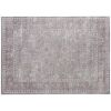 Machine Washable Area Rug 8x10, Non-Slip Traditional Flower Print Floor Carpet for Living Room, Bedroom, Grey and Brown