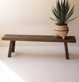 WOOD BENCH - DARK BROWN