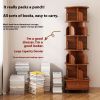 Rotating Bookshelf, 360 Display Corner Bookshelf for Small Space, 6 Tier Bookcase Storage Rack with Wheels