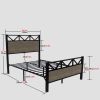 Full Size Bed Frame with Headboard, Heavy-Duty Bed Frame, No Box Spring Needed, Easy Assembly Black