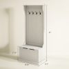 hallHall Tree with Coat Rack, Storage, and Sitting Bench, White