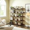 [VIDEO] 5 Tier Bookcase Home Office Open Bookshelf, Vintage Industrial Style Shelf with Metal Frame, MDF Board (Old Sku:WF286176AAT/N725P247766T)