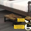 Heavy Duty Bed Step Stool for Adults, Steel Frame Step Ladder with Sturdy Wood Steps, Multi Purpose Safety Step for High Beds, Kitchen