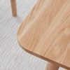 tNatural solid oak round corner diagonal leg telescopic table 1.2-1.6m, for 6-8 people to meet Dining table wood (light color)