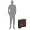 27" Electric Fireplace Heater, Fireplace Stove with Realistic LED Flames and Logs, Remote Control and Overheating Protection, 750W/1500W, Black