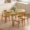 55" Wood Kitchen Table, Drop Leaf Tables for Small Spaces, Oak