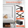 King Size Canopy Bed Frame, Metal Canopy Bed with Four Posters Design, Heavy Duty Steel Slats Support, Underbed Storage Space, No Box Spring Needed