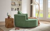 360° Swivel Chair Accent Barrel Chair Swivel Round Sofa Chair with 3 Removable Pillows for Living Room, Bedroom, Office and Hotel, Green