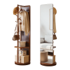 70"x19"Full Length Mirror with Stand,Coat Rack with Mirror,Solid Wood Floor Mirror,Swivel Mirrorfor Bedroom, Living Room, Cloakroom