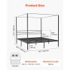 King Size Canopy Bed Frame, Metal Canopy Bed with Four Posters Design, Heavy Duty Steel Slats Support, Underbed Storage Space, No Box Spring Needed