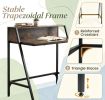 31.5 Inch Industrial Desk with Raised Shelf Metal Frame for Home Office Use