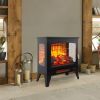 21 inchThree-sided Freestanding Electric Fireplace Stove heater with 3D Flame effect with remote control--Self-pickup is not supported