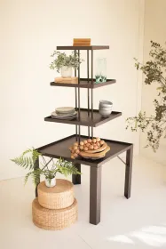 FOUR TIERED METAL SQUARE STORE DISPLAY
