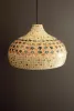 SPUN BAMBOO PENDANT LIGHT WITH CAPIZ SHELL DETAIL #3