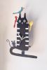 HAND PAINTED WALL CLOCK - BLACK CAT WITH BIRDS