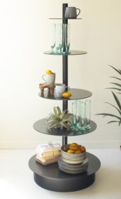 FIVE TIERED ROUND IRON STORE DISPLAY