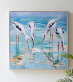 FRAMED ACRYLIC PAINTING - SHORE BIRDS