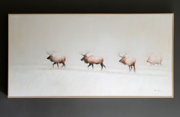 FRAMED ACRYLIC PAINTING - ELK