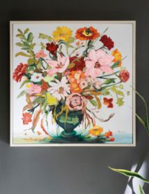 FRAMED ACRYLIC PAINTING - FLORAL