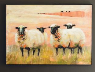 FRAMED SHEEP PAINTING