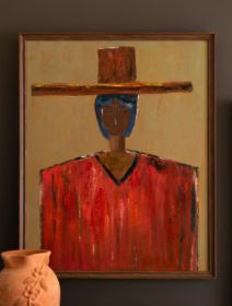 FRAMED PAINTING SOUTHWEST MAN