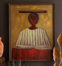 FRAMED PAINTING SOUTHWEST WOMAN