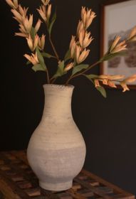 FREE FORMED CLAY VASE 16.5"T