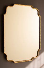 HAMMERED ANTIQUE BRASS FRAMED MIRROR - 30" X 39.5"T