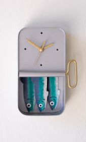 HAND-PAINTED SARDINE WALL CLOCK