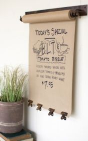 HANGING NOTE ROLL WITH 4 BRASS FINISH CLIPS-22IN (MIN 2)