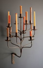 IRON THIRTEEN TAPER WALL CANDELABRA