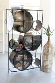 IRON AND GLASS CIRCLES SHELVING UNIT