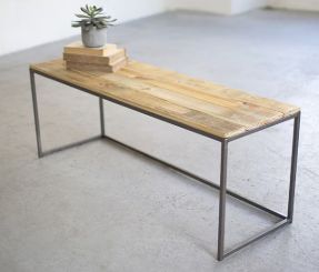 IRON AND RECYCLED WOOD BENCH
