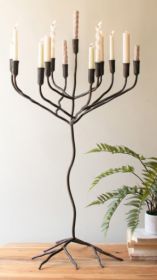 LARGE FORGED-IRON TAPER CANDELABRA