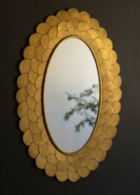LAYERED ANTIQUE GOLD SCALLOP FRAMED MIRROR