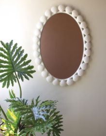 METAL SHELL FRAMED OVAL MIRROR