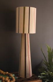 MULTI STRIPED STRING TABLE LAMP WITH SHADE