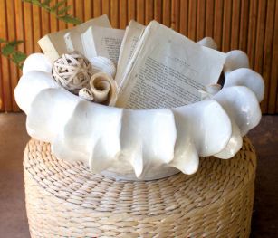 ORGANIC WHITE CERAMIC COMPOTE