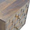 Chestnut Cube Carved nightstand