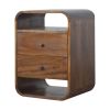 Chestnut Curve 2 Drawer nightstand