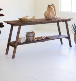 RECLAIMED WOOD CONSOLE WITH LOWER SHELF