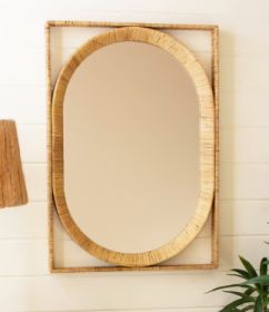 RECTANGLE/OVAL CANE - WRAPPED MIRROR