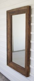 RECYCLED RECTANGLE WOOD FRAMED MIRROR