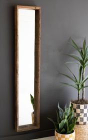 RECYCLED WOOD SHADOW BOX FRAMED MIRROR