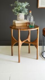 ROUND MANGO WOOD ACCENT TABLE