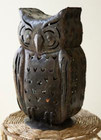 RUSTIC IRON OWL LUMINARY