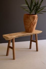RUSTIC WILLOW WOOD AND SILK TREE BENCH