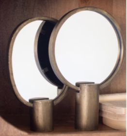 SET OF TWO ANTIQUE GOLD TABLETOP MIRRORS