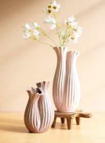 SET OF TWO CERAMIC FLUTED VASES