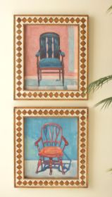 SET OF TWO FRAMED CHAIR PAINTINGS